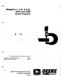 repair manual John Deere PowerTech 4.5L & 6.8L 4045 & 6068 Diesel Engines CTM104 PDF