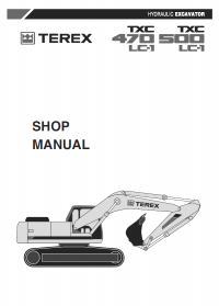 repair manual Terex TXC470LC-1, TXC500LC-1 Hydraulic Excavator Shop Manual PDF