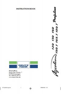 repair manual Deutz Agrotron 120 130 150 150.7 165.7 180.7 Instruction Book PDF