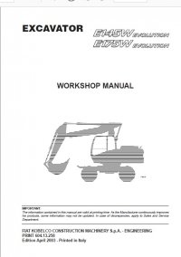 repair manual Fiat Kobelco E145W, E175W Evolution Excavator Workshop Manual PDF
