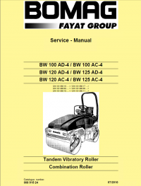 repair manual Bomag BW100 AD-4 / BW100 AC-4 & BW120 AD-4 / BW120 AC-4 & BW125 AD-4 / BW125 AC-4 Rollers PDF Manual