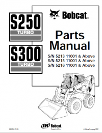 spare parts catalog Bobcat S250 & S300 Turbo Skid Steer Loaders Parts Manual PDF