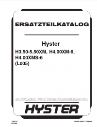 spare parts catalog Hyster (L005) H3.50-5.50XM H4.00XM-6 H4.00XMS-6 Forklift PDF Parts Manual GR only