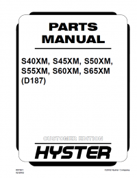 spare parts catalog Hyster (D187) S40XM S45XM S50XM S55XM S60XM S65XM Parts Manual PDF