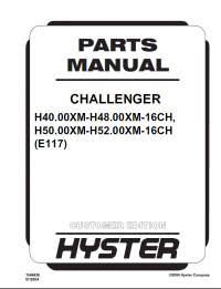 spare parts catalog Hyster Challenger (E117) H40.00XM-H48.00XM-16CH, H50.00XM-H52.00XM-16CH PDF Parts Manual