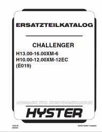 spare parts catalog Hyster Challenger (E019) H13.00-16.00XM-6 H10.00-12.00XM-12EC Forklift Parts Manual GR only