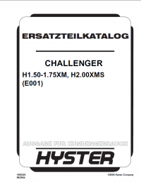 spare parts catalog Hyster Challenger (E001) H1.50-1.75XM H2.00XMS Forklift Parts Manual GR only