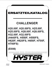 spare parts catalog Hyster Challenger (E008) H440FS H550F H550FS H620F H620FS H650F H700F H700FS Parts Manual only GR