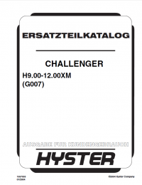 spare parts catalog Hyster Challenger (G007) H9.00-12.00XM Forklift PDF Parts Manual GR only