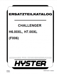 spare parts catalog Hyster Challenger (F006) H6.00XL H7.00XL Parts Manual only GR