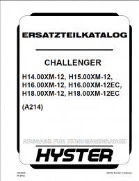spare parts catalog Hyster Challenger (A214) Forklift PDF Parts Manual German only