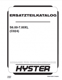 spare parts catalog Hyster (C024) S6.00-7.00XL Forklift PDF Parts Manual GR only
