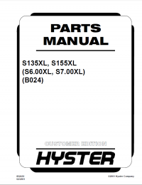 spare parts catalog Hyster (B024) S135XL S155XL (S6.00XL S7.00XL) Parts Manual PDF