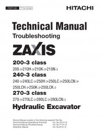 repair manual Hitachi Zaxis 200-3 class 240-3 class 270-3 class Hydraulic Excavators Set of PDF Manuals