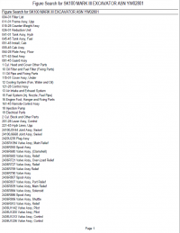 spare parts catalog Kobelco SK100 Mark III Excavator Parts List Manual PDF