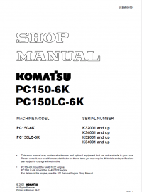 repair manual Komatsu PC150-5 PC150-6K PC150LC-6K Hydraulic Excavators Set Manuals PDF