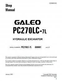 repair manual Komatsu PC270LC-7L Galeo Hydraulic Excavator Shop Manuals PDF