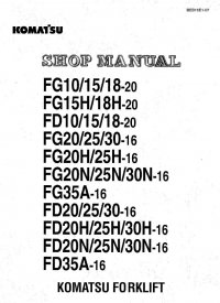 repair manual Komatsu Forklifts Shop Manuals + Operation & Maintenance Manuals PDF