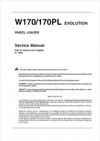 repair manual Fiat Kobelco W170/170PL Evolution Wheel Loader Service Manual PDF