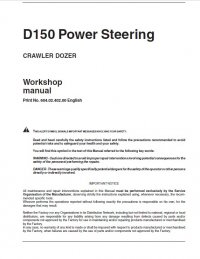 repair manual Fiat Kobelco D150 Power Steering Crawler Dozer Workshop Manual PDF