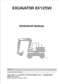 repair manual Fiat Kobelco EX125W Excavator Workshop Manual PDF