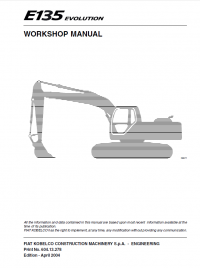 repair manual Fiat Kobelco E135 Evolution Crawler Excavator Workshop Manual PDF