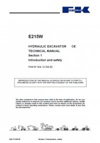 repair manual Fiat Kobelco E215W Hydraulic Excavators Technical Manual PDF
