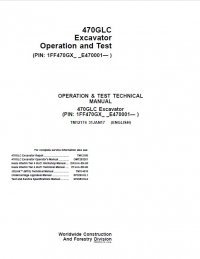 repair manual John Deere 470GLC Excavator Operation and Test Technical Manual TM12174 PDF