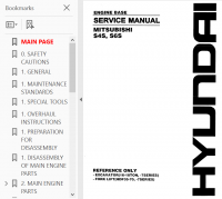 repair manual Mitsubishi Engine Base S4S, S6S Service Manual for Hyundai Equipment