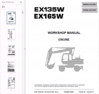 repair manual Fiat Hitachi Engine EX135W, EX165W PDF Workshop manual