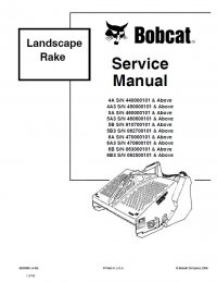 repair manual Bobcat 4A, 5A, 6A Landscape Rake Service Manual PDF