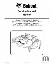 repair manual Bobcat 72, 90 Mowers Service Manual PDF