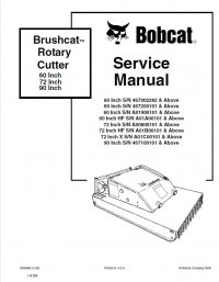 repair manual Bobcat 60 Inch, 72 Inch, 90 Inch Brushcat Rotary Cutter Service Manual PDF