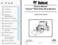 repair manual Bobcat Toolcat 5610 Utility Work Machine Service Manual PDF