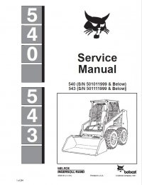 repair manual Bobcat 540, 543 Loaders Service Manual PDF