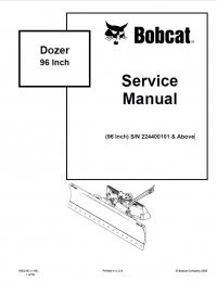repair manual Bobcat 96 Inch Dozer Service Manual PDF