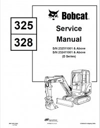 repair manual Bobcat 325, 328 Excavator D Series Service Manual PDF