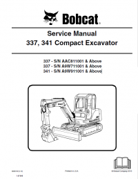 repair manual Bobcat 337, 341 Compact Excavator Service Manual PDF