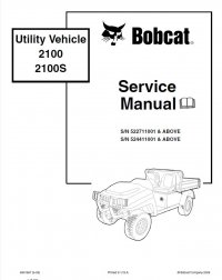 repair manual Bobcat 2100, 2100S Utility Vehicle Service Manual PDF