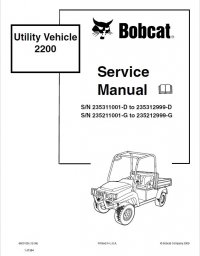 repair manual Bobcat 2200 Utility Vehicle Service Manual PDF
