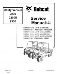 repair manual Bobcat 2200, 2200S, 2300 Utility Vehicle Service Manual PDF