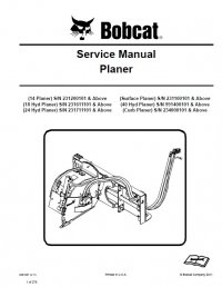 repair manual Bobcat 14, 18 Hyd, 24 Hyd, Surface, 40 Hyd, Curb Planers Service Manual PDF