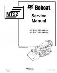 repair manual Bobcat MT52 Mini Track Loader Service Manual PDF