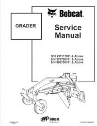 repair manual Bobcat Grader Service Manual PDF