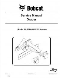 repair manual Bobcat Grader 84 Service Manual PDF