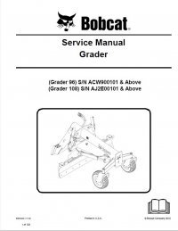 repair manual Bobcat Grader 96, 108 Service Manual PDF
