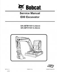 repair manual Bobcat E80 Excavator Service Manual PDF