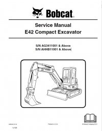 repair manual Bobcat E42 Compact Excavator Service Manual PDF