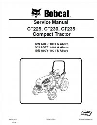 repair manual Bobcat CT225, CT230, CT235 Compact Tractors Service Manual PDF
