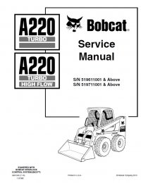 repair manual Bobcat A220 Turbo, A220 Turbo High Flow Skid Steer Loader Service Manual PDF